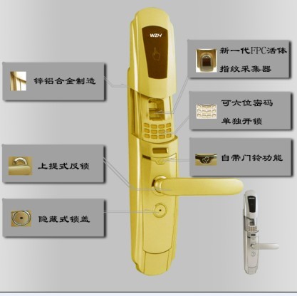 活體指紋智能防盜門鎖